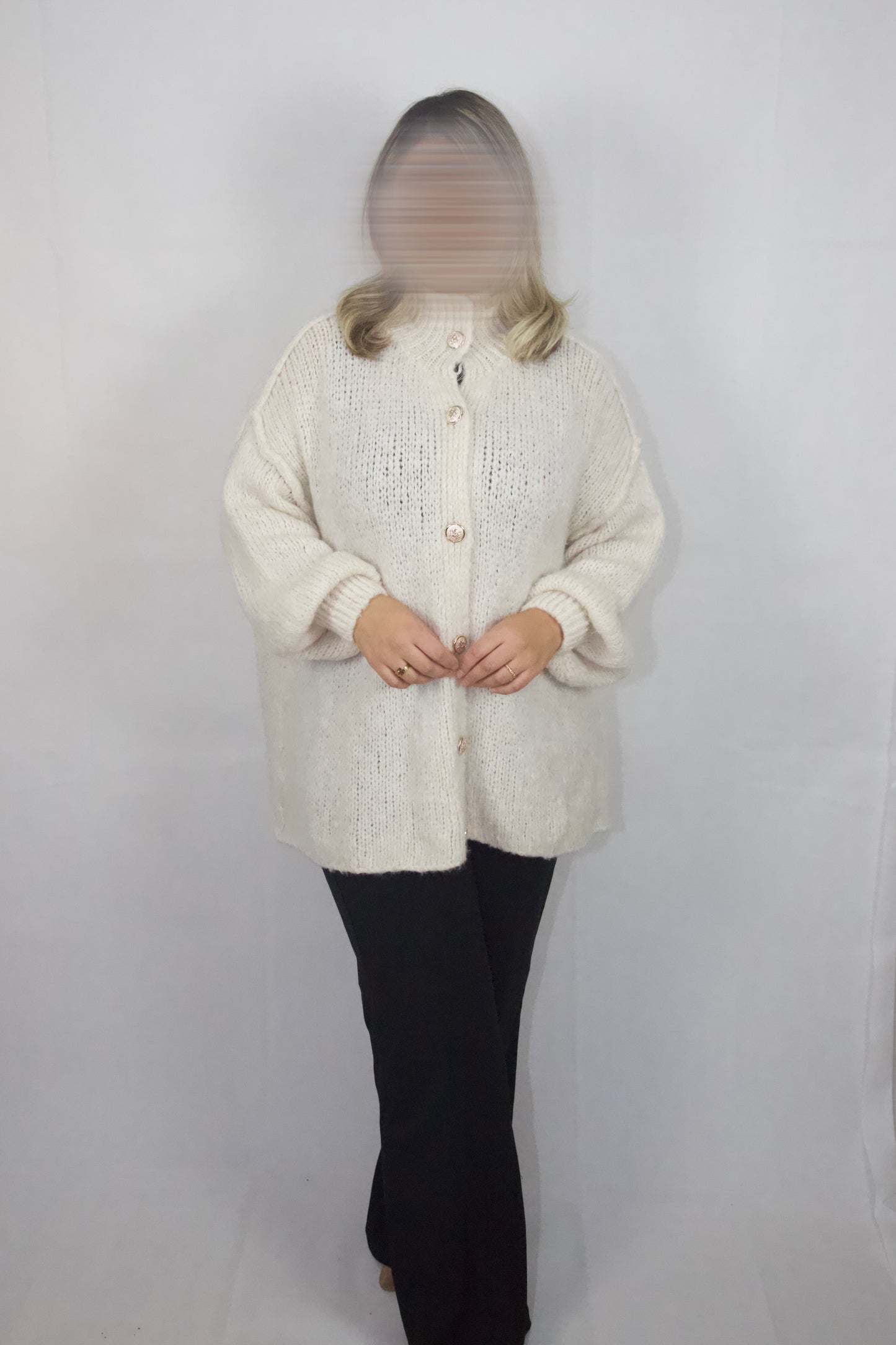 cardigan with gold buttons